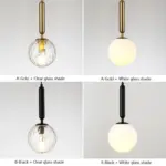 Homeko Scandinavian Brass Lamp Iron Glass Bedside Lights
