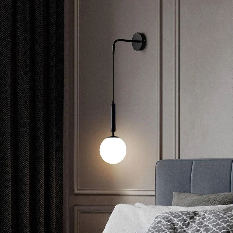 Homeko Scandinavian Brass Lamp Iron & Glass Bedside Lights -