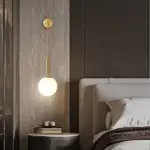 Homeko Scandinavian Brass Lamp Iron Glass Bedside Lights
