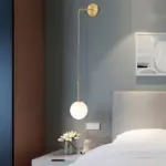 Homeko Scandinavian Brass Lamp Iron Glass Bedside Lights