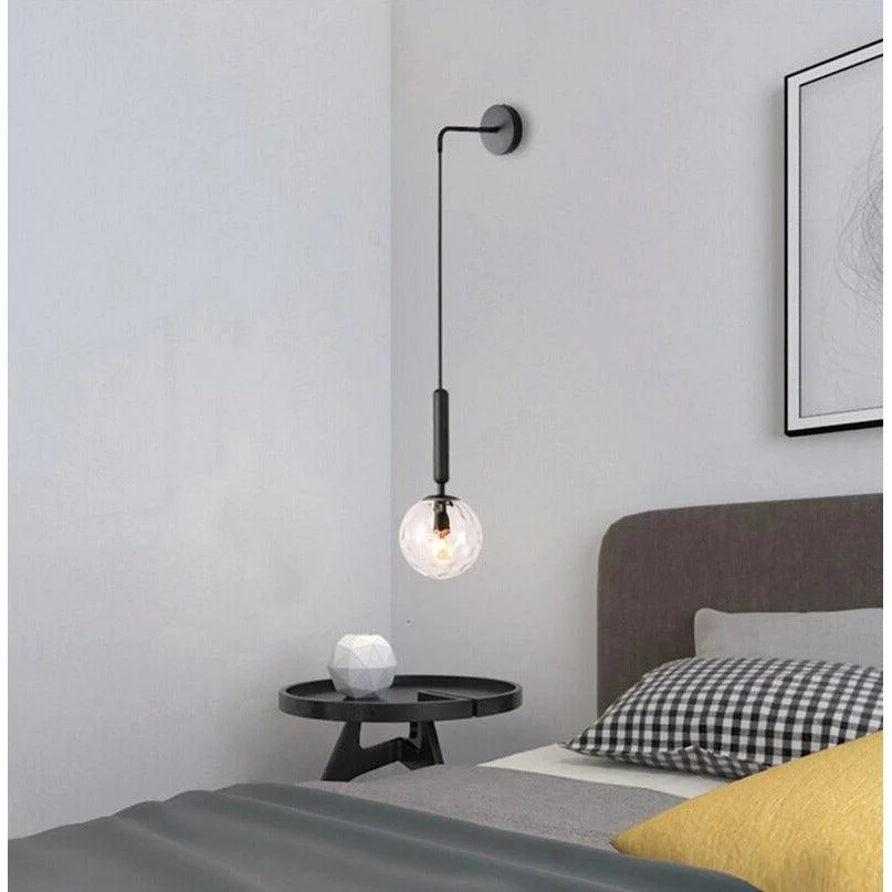 Homeko Scandinavian Brass Lamp Iron & Glass Bedside Lights -