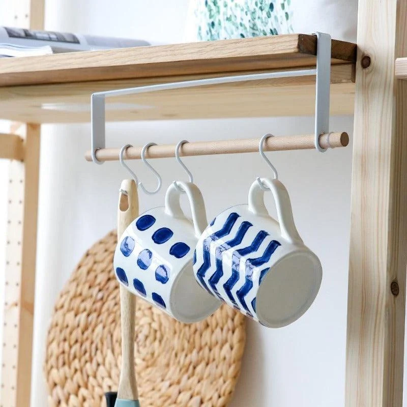 Homeko Shelf and Cupboard Hanging Rack with Hooks -