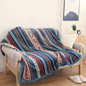 Homeko Sherpa Blanket Throw Bohemian