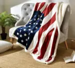 Homeko Sherpa Blanket Throws American Flag