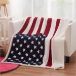 Homeko Sherpa Blanket Throws American Flag