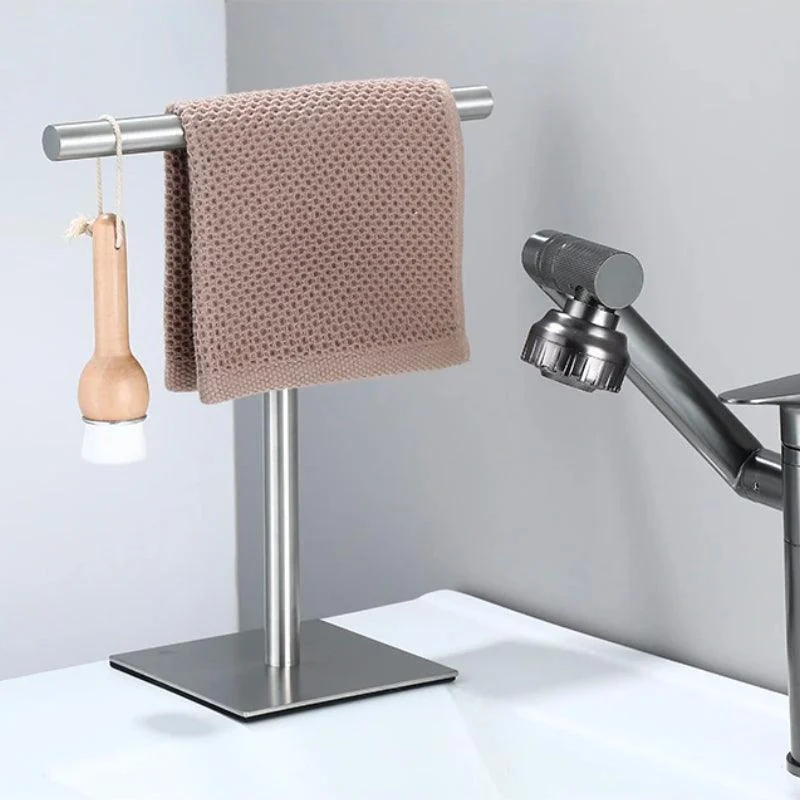 Homeko Silver Standing Bathroom Hand Towel Rack -