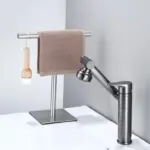 Homeko Silver Standing Bathroom Hand Towel Rack