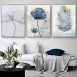 Homeko Skandinaviska Flower Canvas Paintings