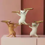 Homeko_Sneaky_Kitty_Sculpture_With_Double_Tray_-_-4280263 Homeko Sneaky Kitty Sculpture With Double Tray