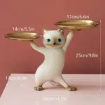 Homeko_Sneaky_Kitty_Sculpture_With_Double_Tray_-_-4280272 Homeko Sneaky Kitty Sculpture With Double Tray
