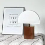 Homeko Solid Wood Fabric Lampshade Table Lamp