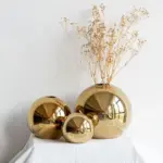 Homeko Sphere Golden Flower Vase