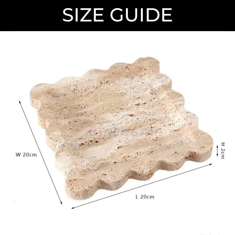 Homeko Square Marble Travertine Decorative Tray -