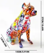 Homeko Staffordshire Terrier Graffiti Painted Statue