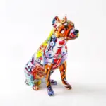 Homeko Staffordshire Terrier Graffiti Painted Statue