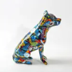 Homeko Staffordshire Terrier Graffiti Painted Statue