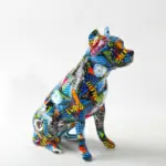 Homeko Staffordshire Terrier Graffiti Painted Statue