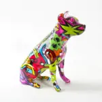 Homeko Staffordshire Terrier Graffiti Painted Statue