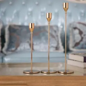 Homeko Stainless Steel Candle Holder Set