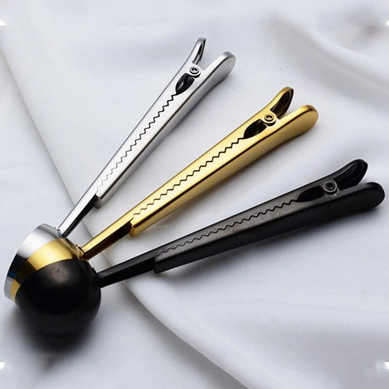 Homeko Stainless Steel Coffee Measuring Spoon And Sealing Clip -