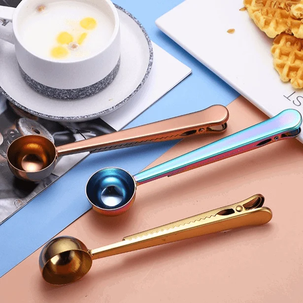 Homeko Stainless Steel Coffee Measuring Spoon And Sealing Clip -
