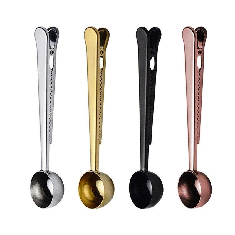 Homeko Stainless Steel Coffee Measuring Spoon And Sealing Clip -