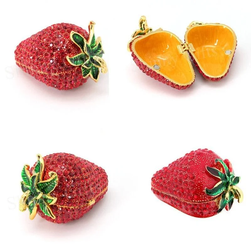 Homeko Strawberry Jewelry And Trinket Box -