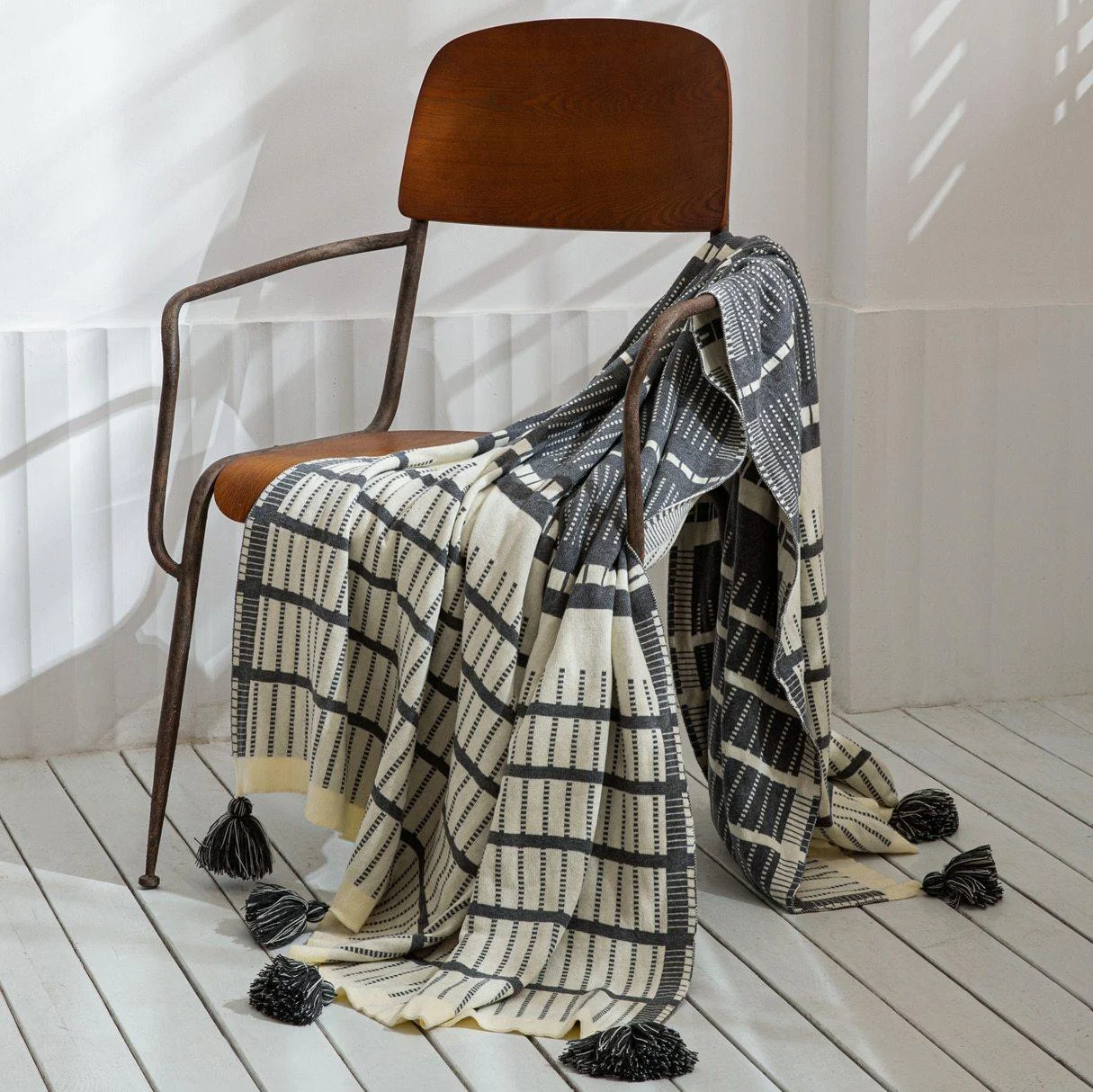 Homeko Striped Throw Blanket -