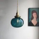 Homeko Style Retro Brass Glass Pendant Lamp