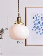 Homeko Style Retro Brass Glass Pendant Lamp