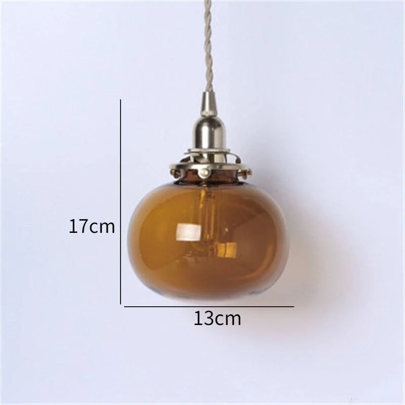 Homeko Style Retro Brass Glass Pendant Lamp -