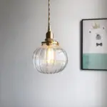 Homeko Style Retro Brass Glass Pendant Lamp