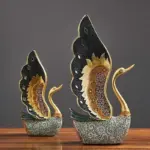 Homeko Swan Figurines 2 Piece Set