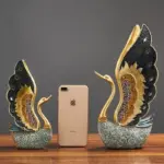 Homeko Swan Figurines 2 Piece Set