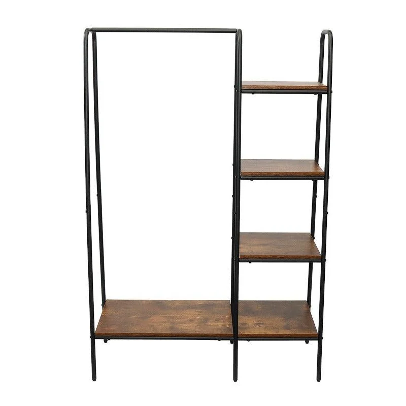 Homeko Syracuse Rustic Wood and Metal Clothes Racks -