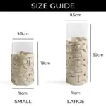Homeko Tan Leather Abstract Cylinder Glass Vase