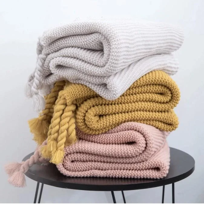 Homeko Tassel Knitted Blanket -