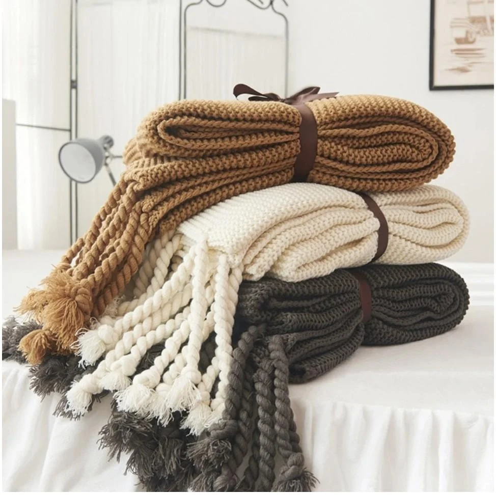 Homeko Tassel Knitted Blanket -