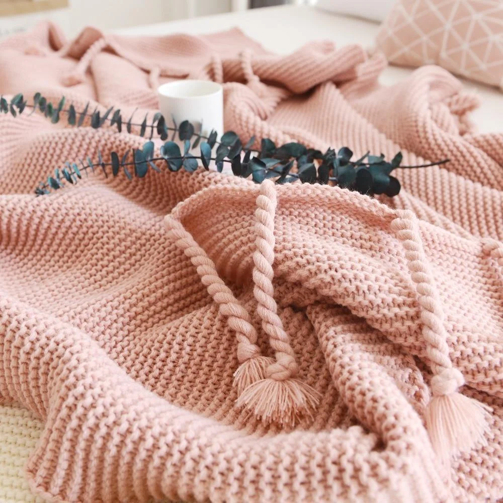 Homeko Tassel Knitted Blanket -