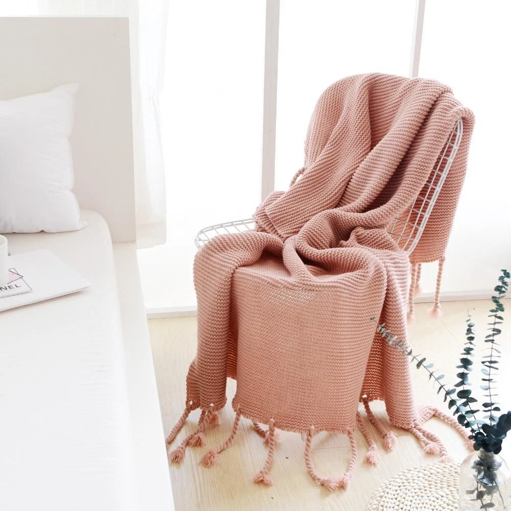 Homeko Tassel Knitted Blanket -