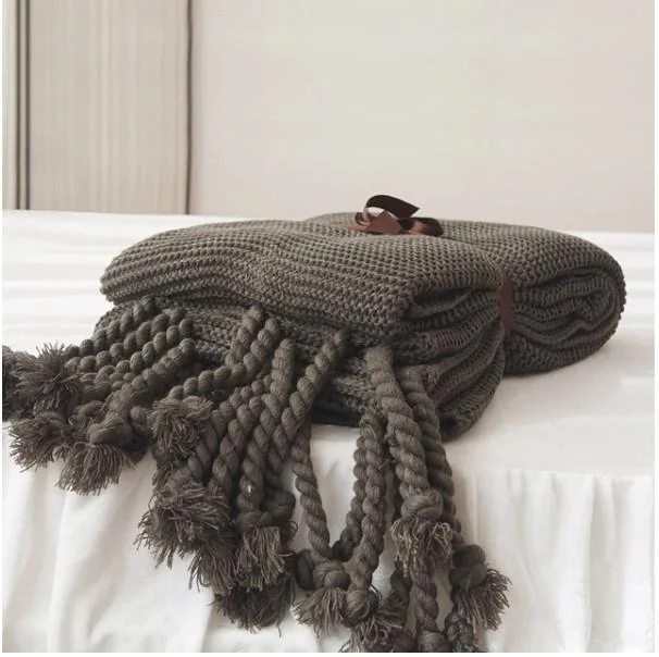 Homeko Tassel Knitted Blanket -