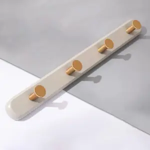 Homeko Taupe Wall Mounted Coat Rack with Hooks