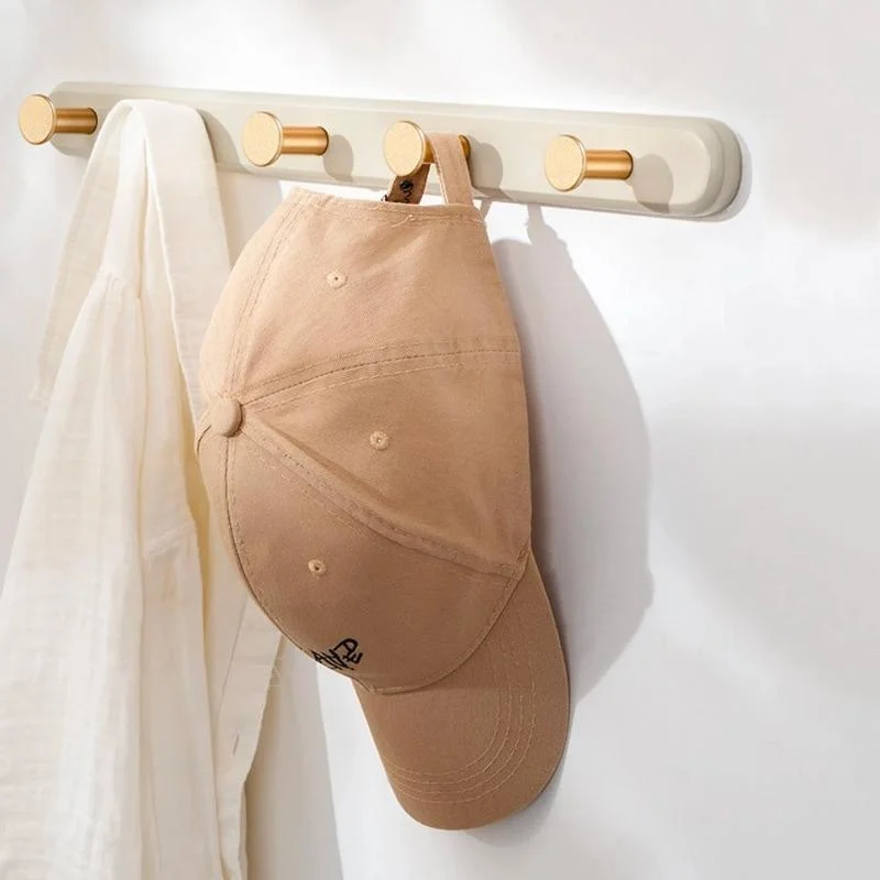 Homeko Taupe Wall Mounted Coat Rack with Hooks -