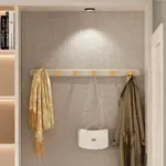 Homeko Taupe Wall Mounted Coat Rack with Hooks