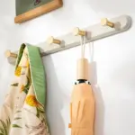 Homeko Taupe Wall Mounted Coat Rack with Hooks