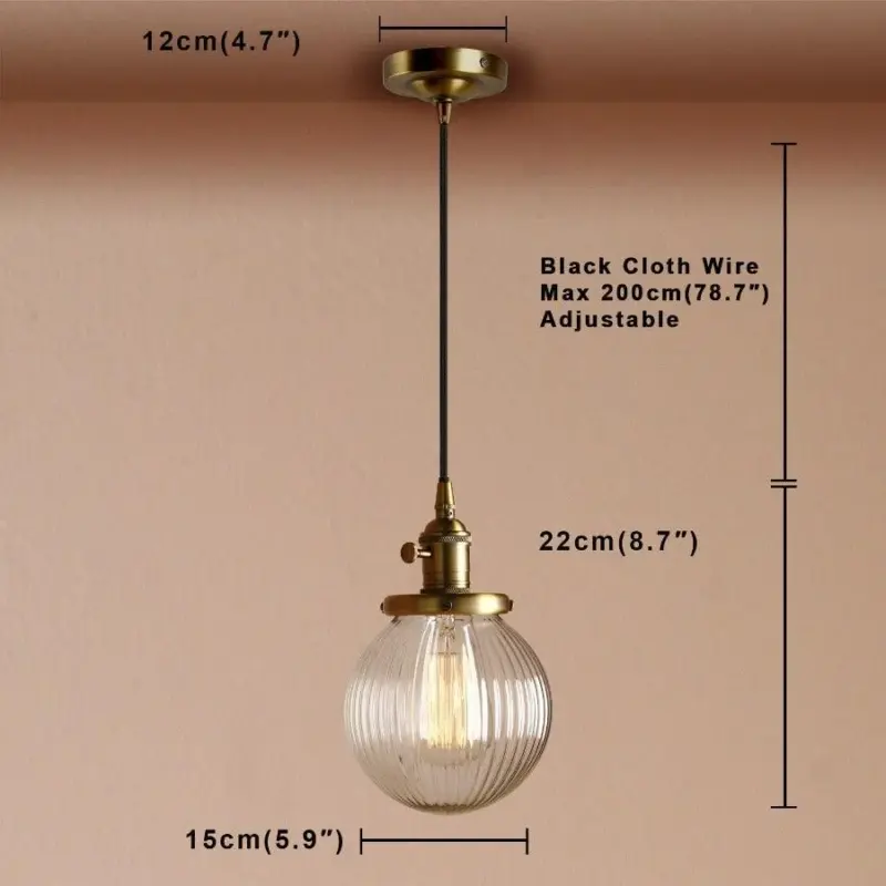 Homeko Textured Glass Globe Pendant Lights
