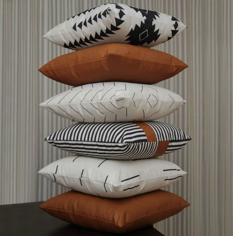 Homeko Throw Pillow Covers for Couch and Bed Set of 6