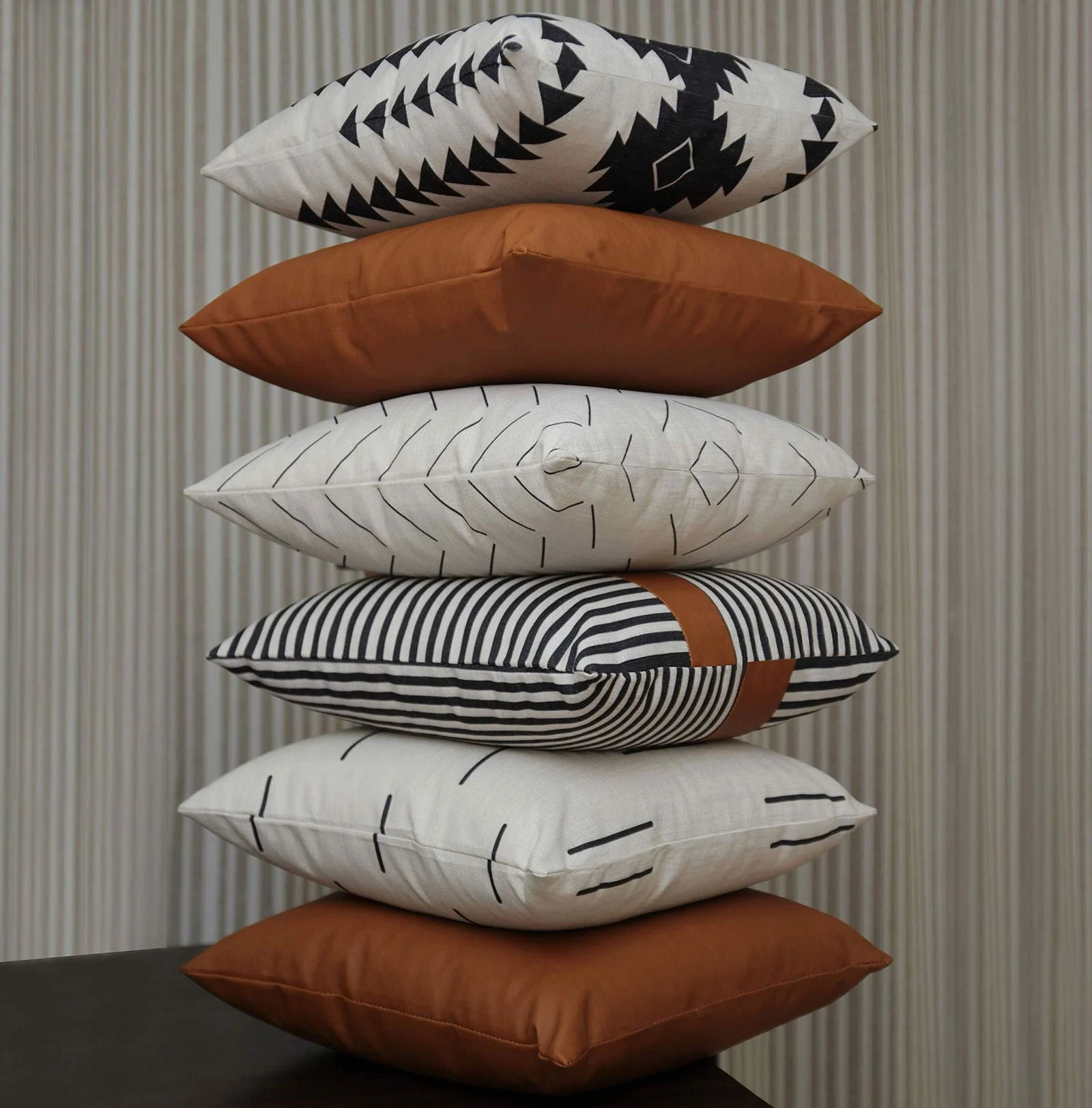Homeko Throw Pillow Covers for Couch and Bed Set of 6 -