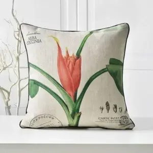Homeko Tropic Leaf Floral Pillow Cover