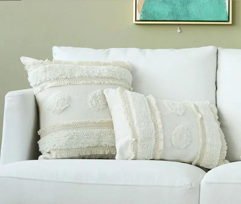 Homeko Tufted Dot Pillow Cover Set
